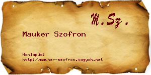 Mauker Szofron névjegykártya